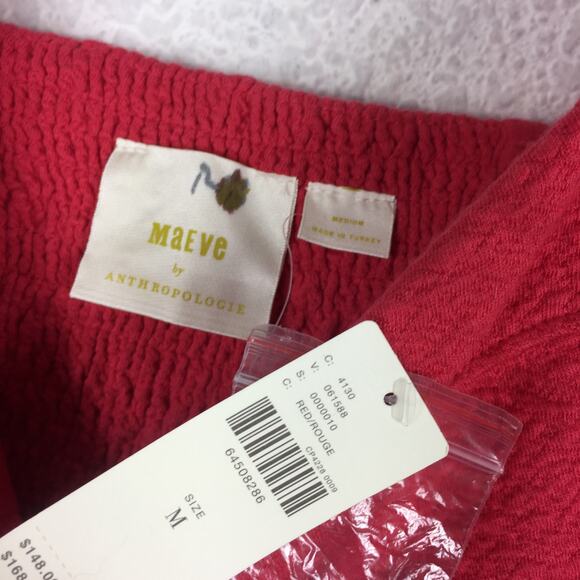 NWT Anthropologie Maeve Pink Puff-Sleeved Sweetheart Mini Dress Medium Coquette - Picture 5 of 13